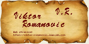Viktor Romanović vizit kartica